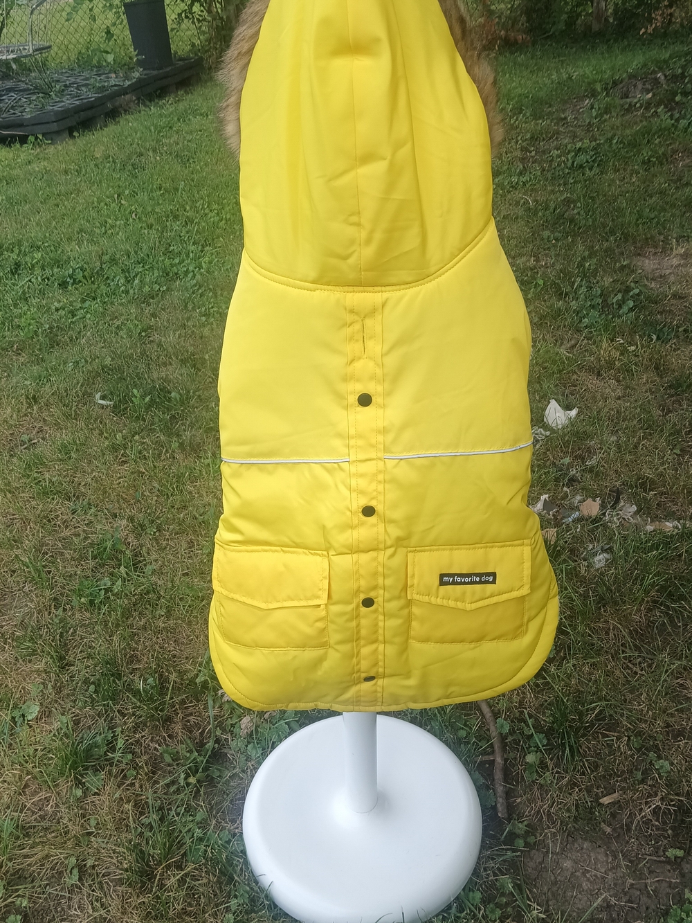 My Favorite Dog Yellow Puffer Dog Coat with Hood